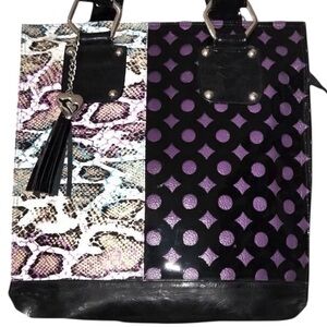 TATIAGO Vintage Leather Multi-Media Shoulder/Tote Bag - EUC